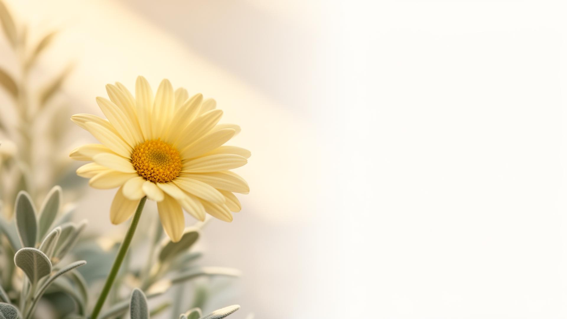 Soft yellow daisy in warm sunlight — God's Yellow Daisy